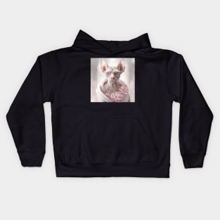 Pink Rosey Sphynx Kids Hoodie